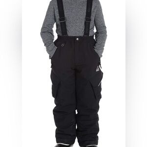 Black Kids Snow Pants with Suspenders